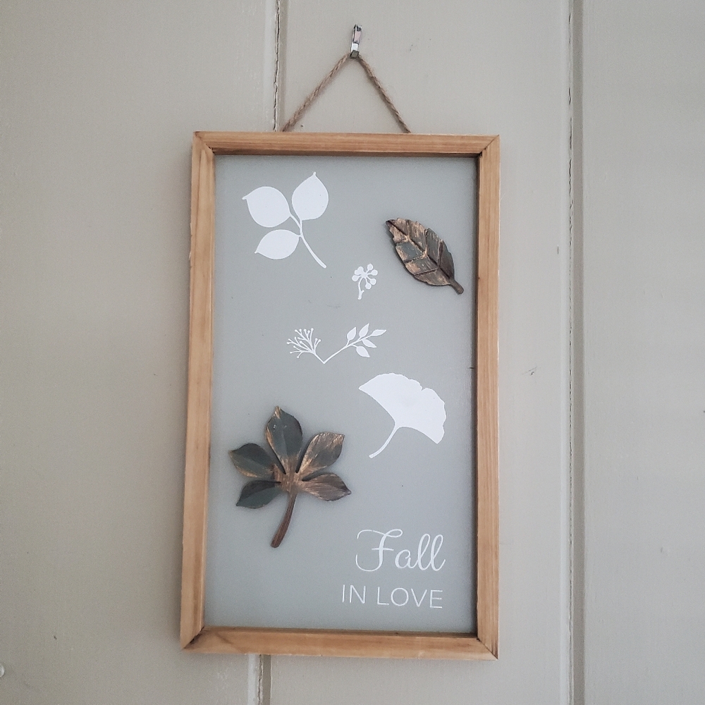 Fall In Love Wooden Hanging Wall Home Decor Sign 12" X 7"‎